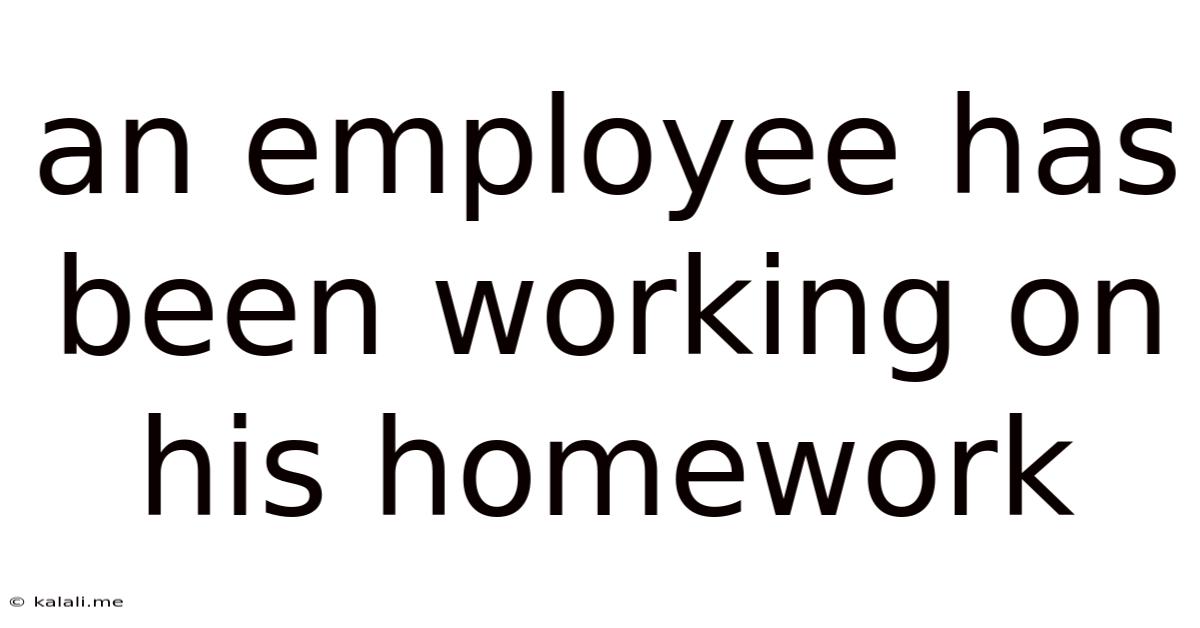 An Employee Has Been Working On His Homework