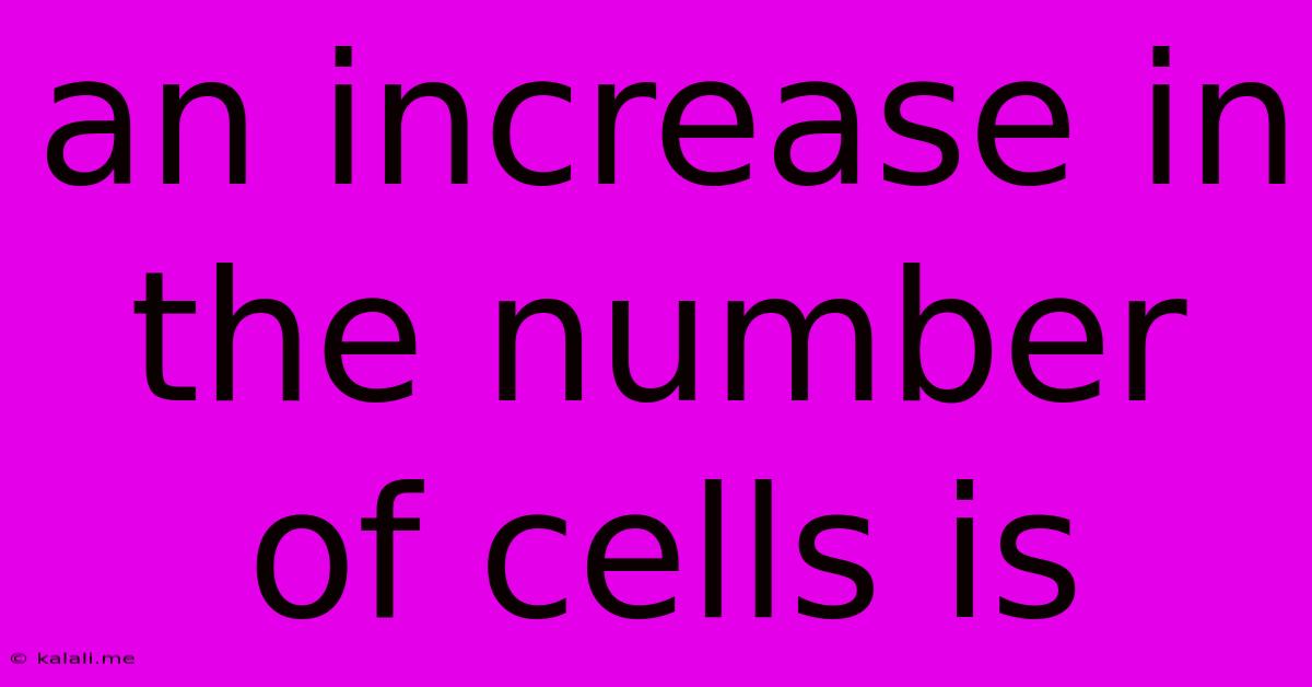 An Increase In The Number Of Cells Is