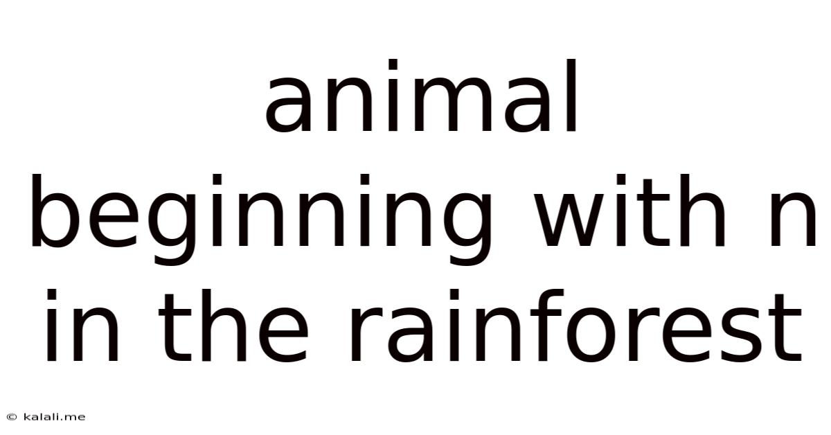 Animal Beginning With N In The Rainforest