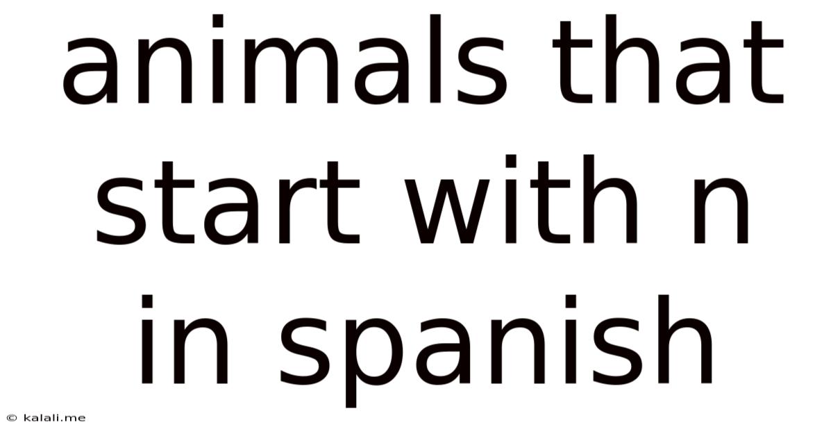 Animals That Start With N In Spanish