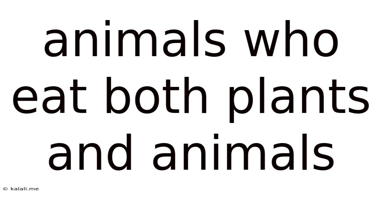 Animals Who Eat Both Plants And Animals