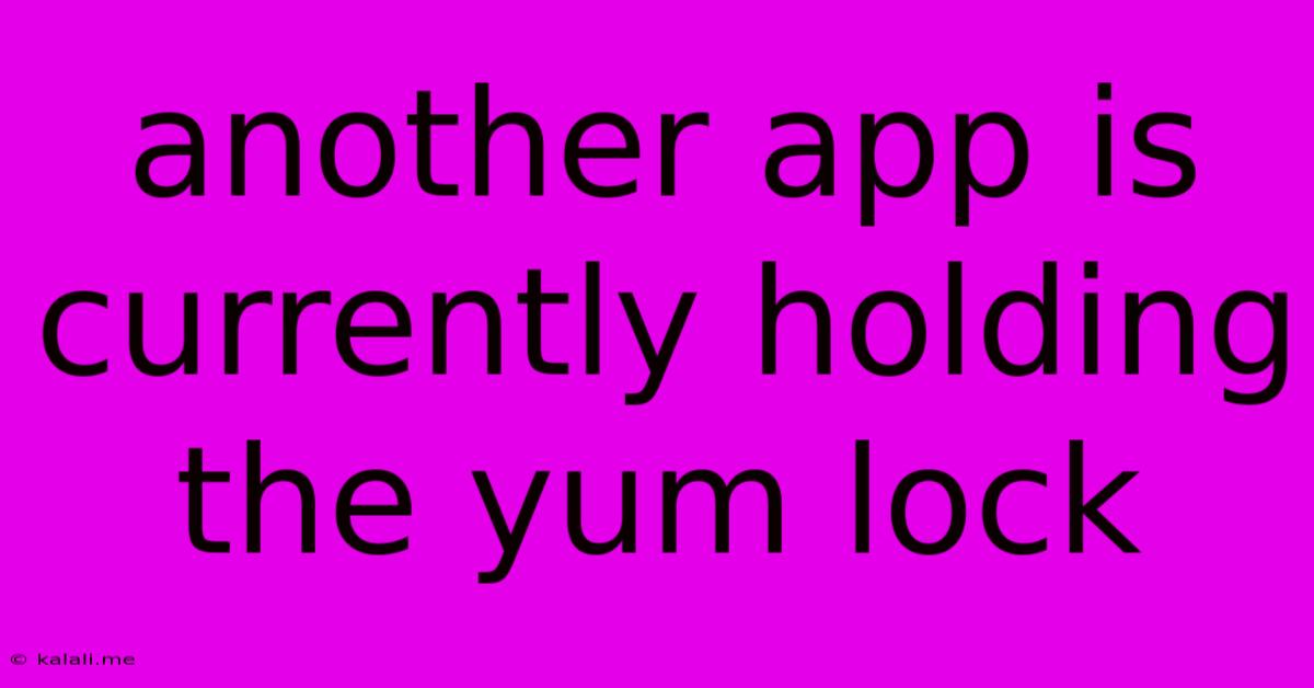 Another App Is Currently Holding The Yum Lock