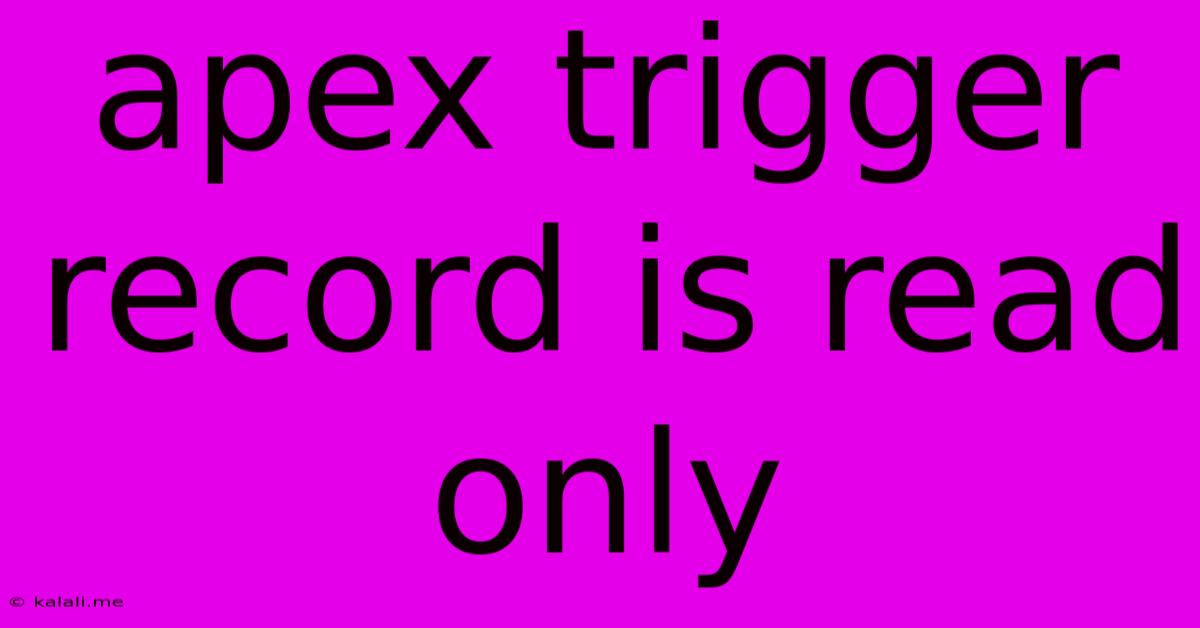 Apex Trigger Record Is Read Only