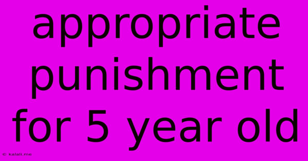 Appropriate Punishment For 5 Year Old