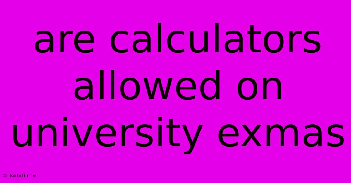 Are Calculators Allowed On University Exmas