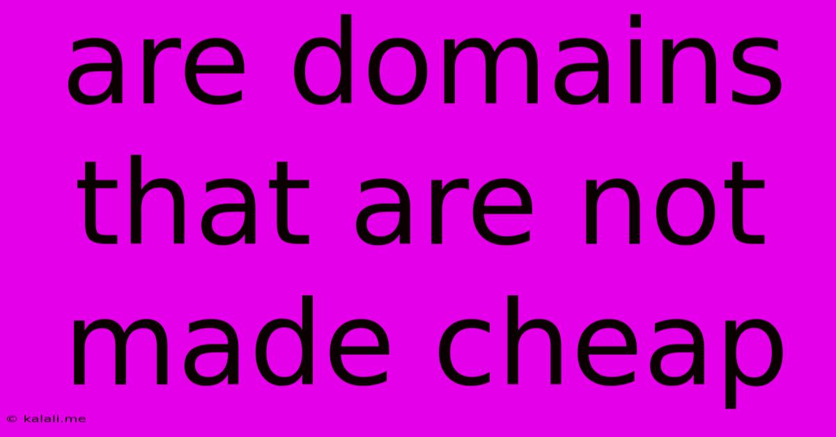 Are Domains That Are Not Made Cheap