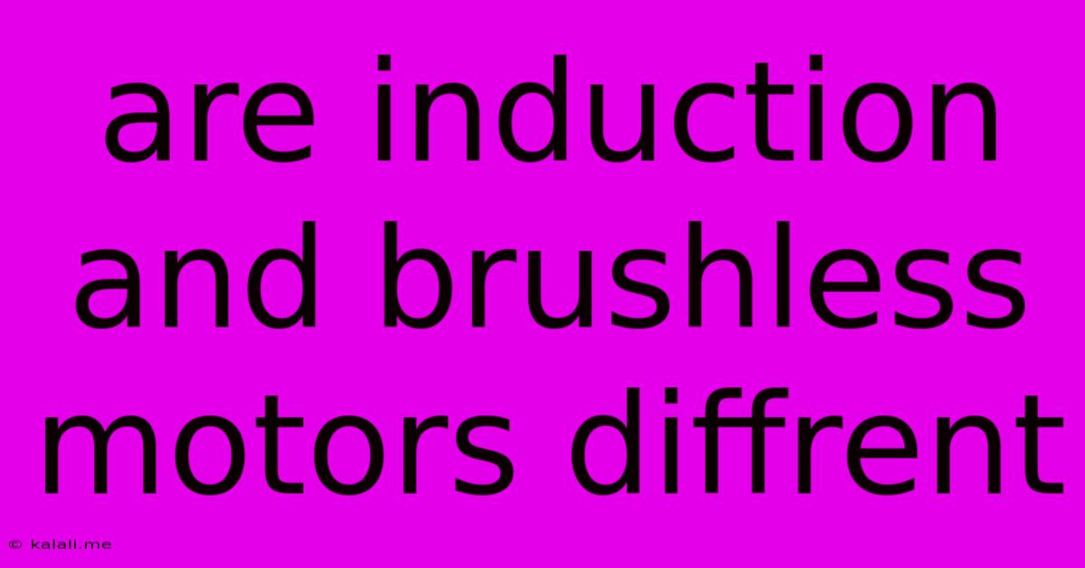 Are Induction And Brushless Motors Diffrent