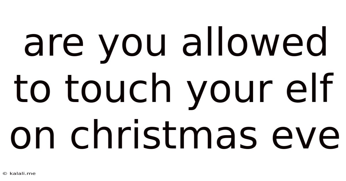 Are You Allowed To Touch Your Elf On Christmas Eve