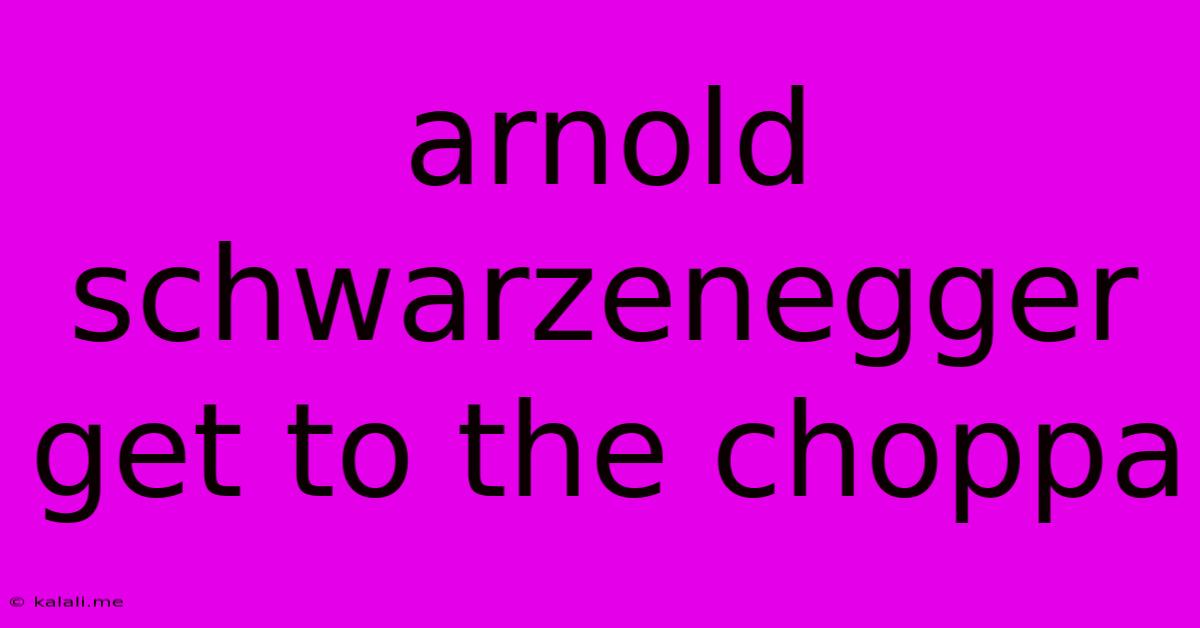 Arnold Schwarzenegger Get To The Choppa