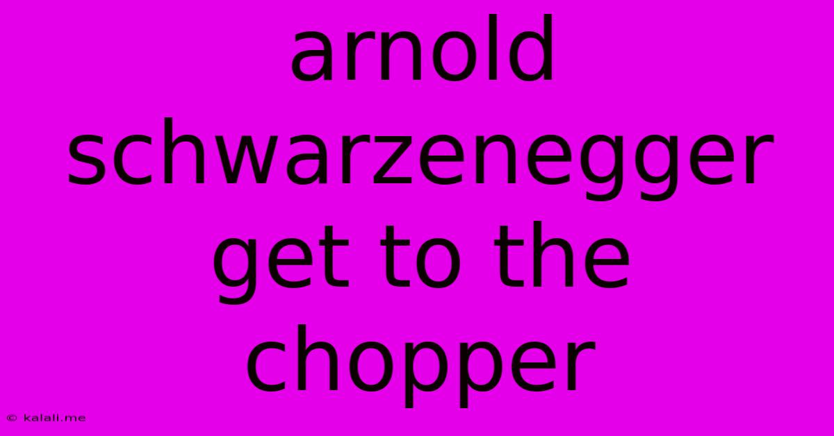 Arnold Schwarzenegger Get To The Chopper