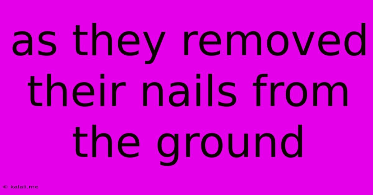 As They Removed Their Nails From The Ground
