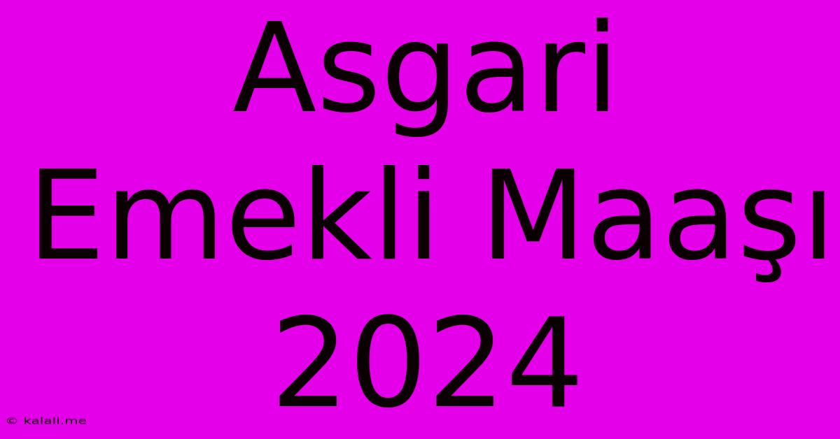 Asgari Emekli Maaşı 2024