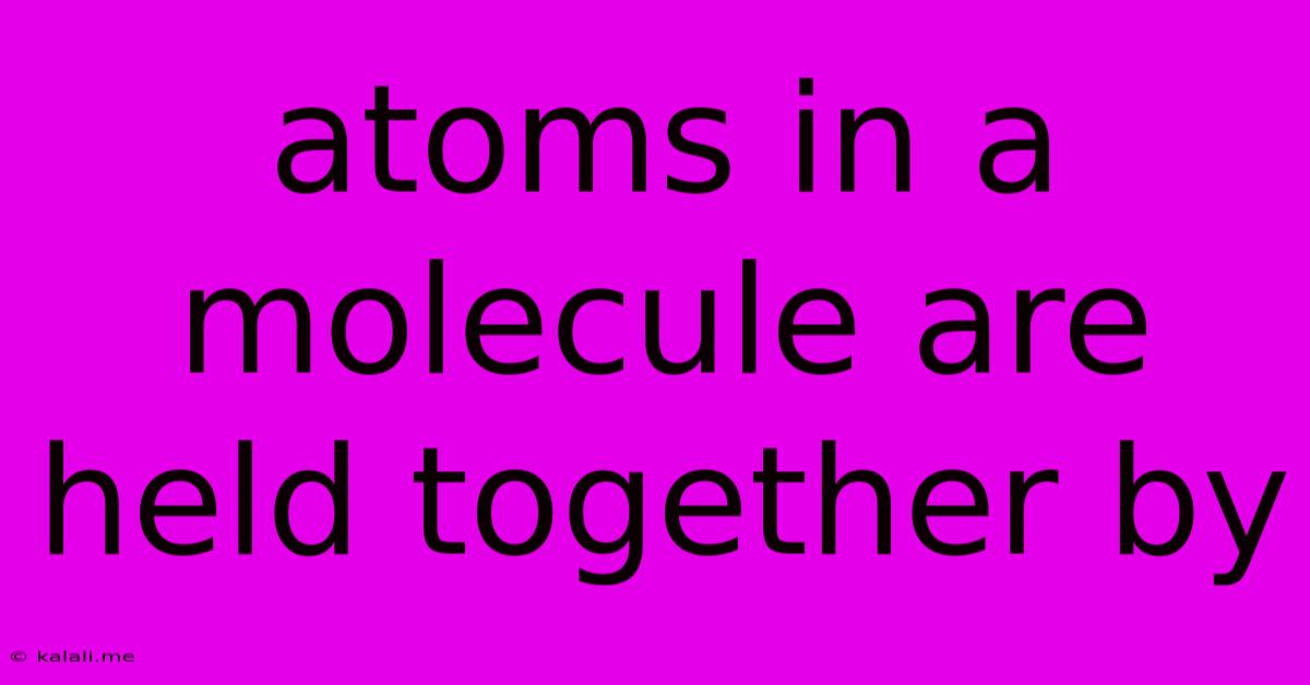 Atoms In A Molecule Are Held Together By