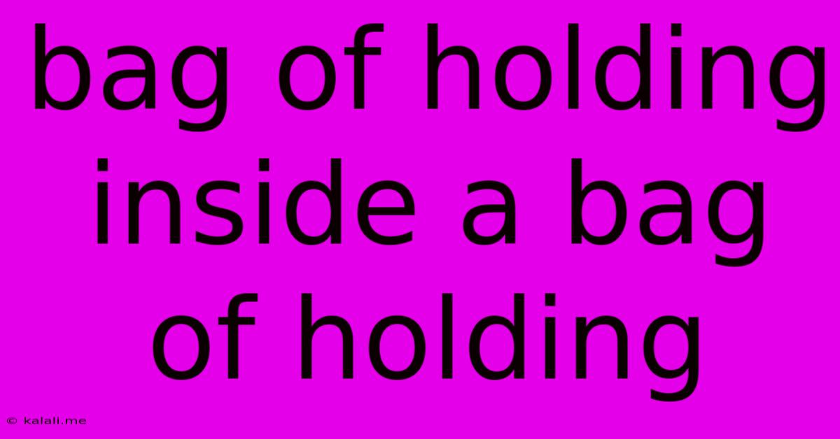 Bag Of Holding Inside A Bag Of Holding