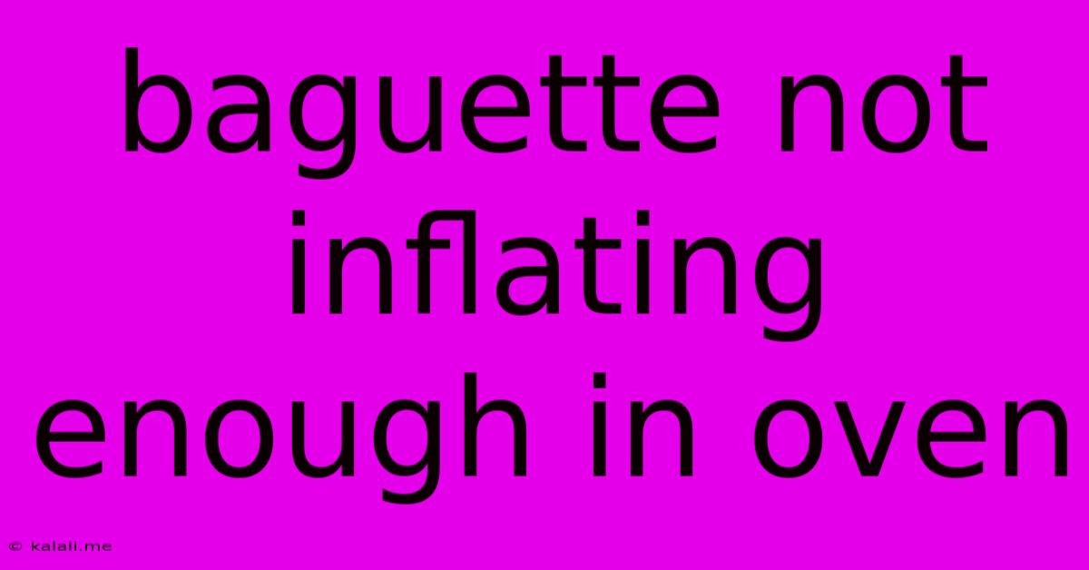 Baguette Not Inflating Enough In Oven