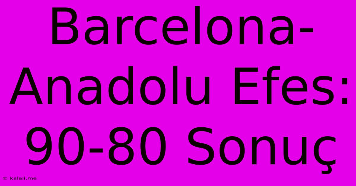 Barcelona-Anadolu Efes: 90-80 Sonuç