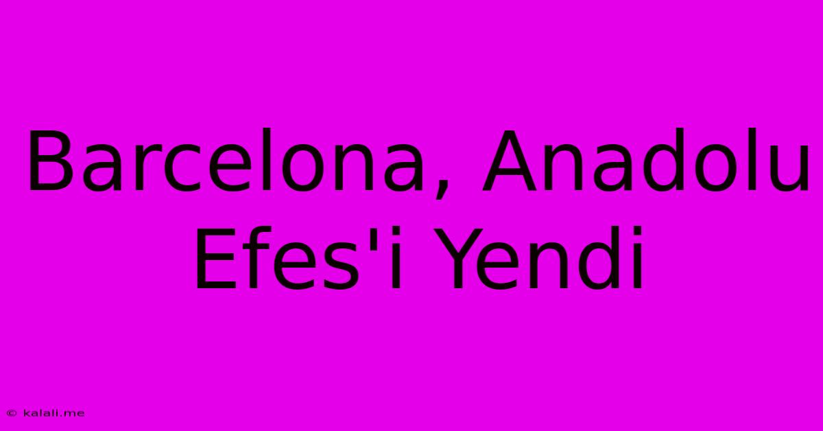 Barcelona, Anadolu Efes'i Yendi