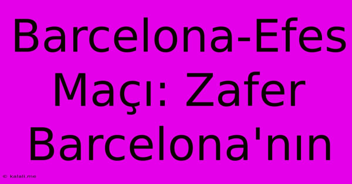 Barcelona-Efes Maçı: Zafer Barcelona'nın