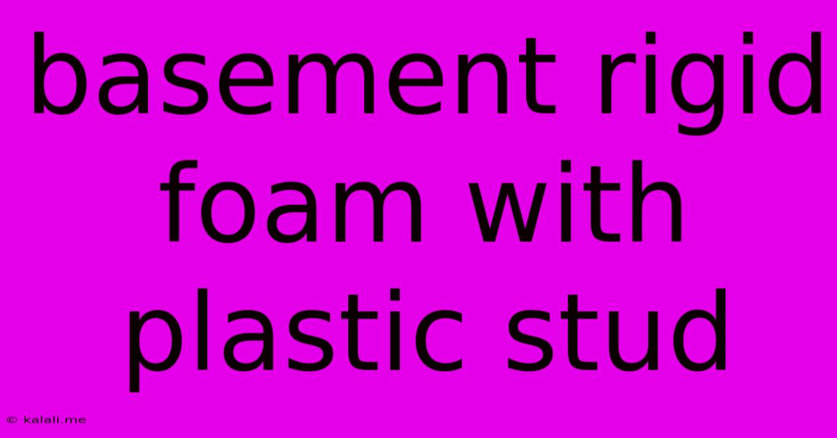 Basement Rigid Foam With Plastic Stud