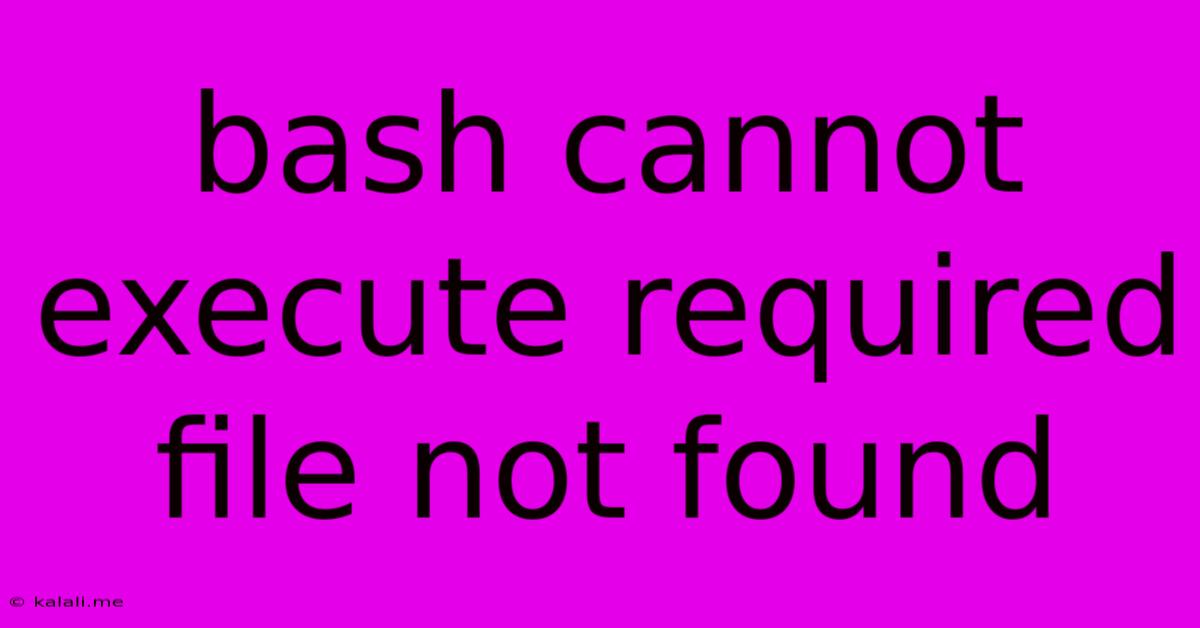 Bash Cannot Execute Required File Not Found