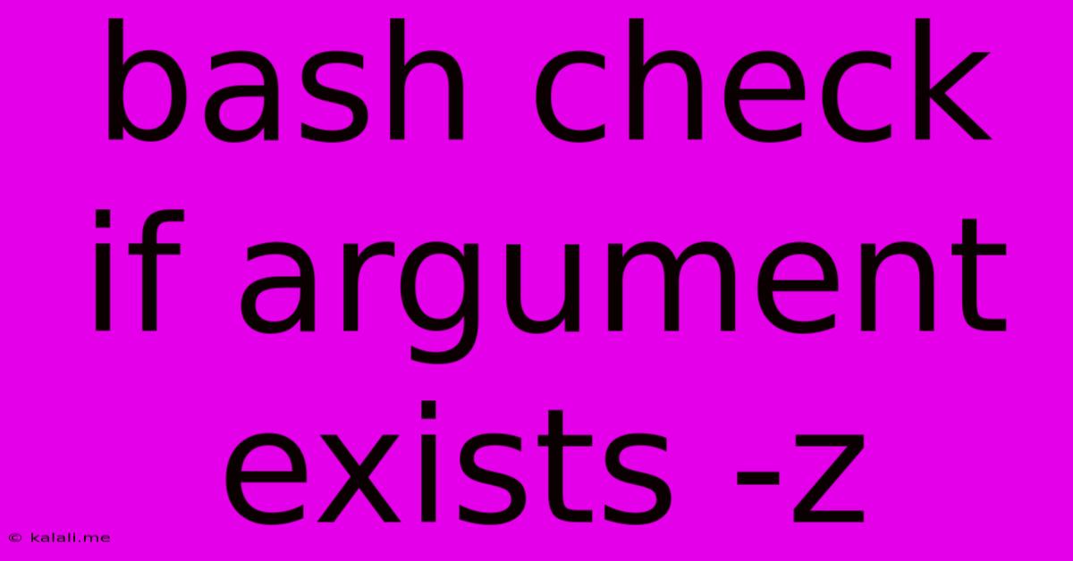Bash Check If Argument Exists -z