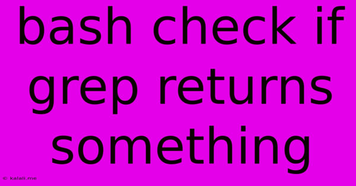 Bash Check If Grep Returns Something