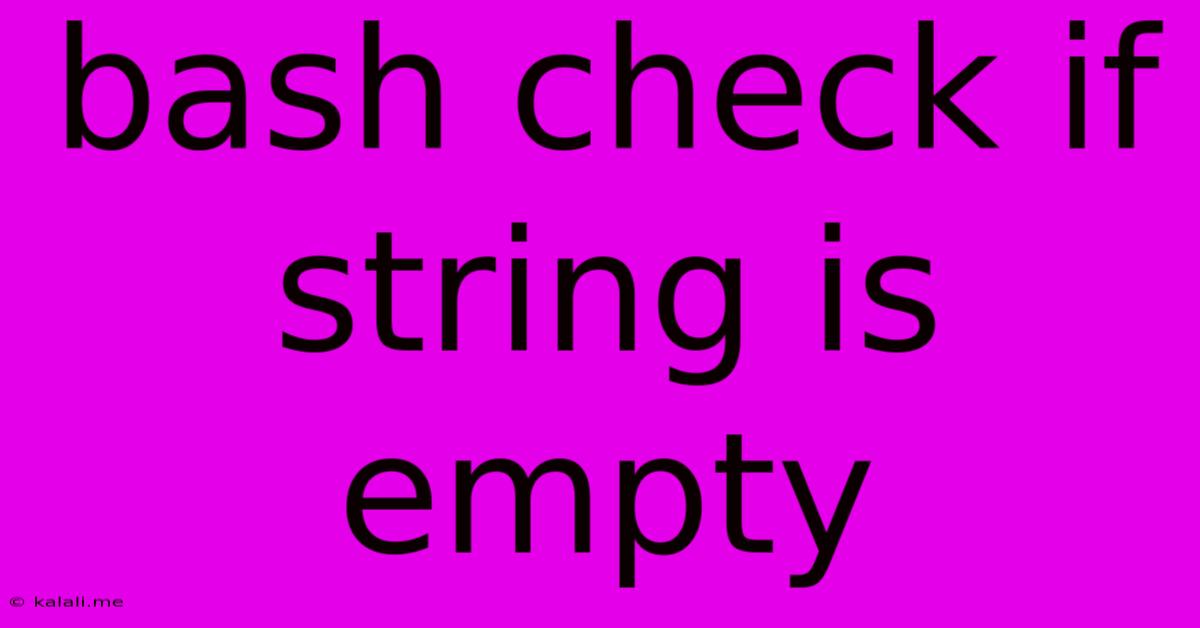 Bash Check If String Is Empty