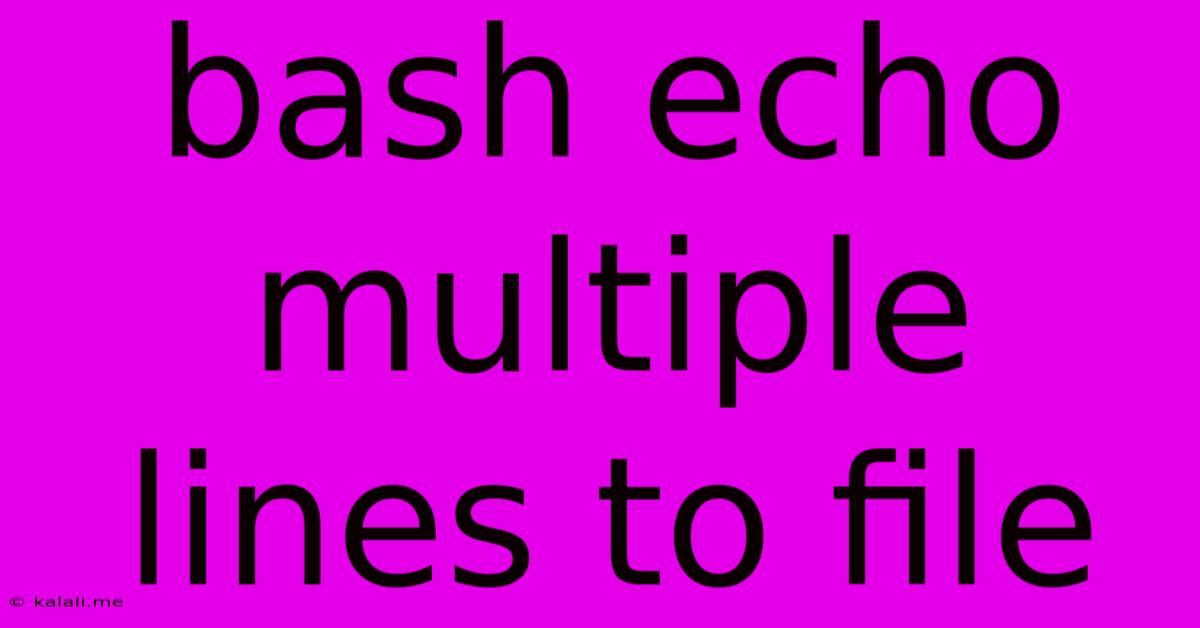 Bash Echo Multiple Lines To File