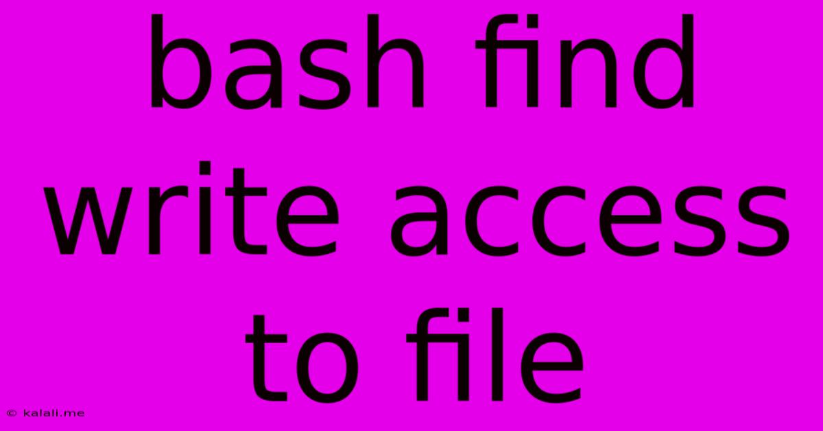 Bash Find Write Access To File