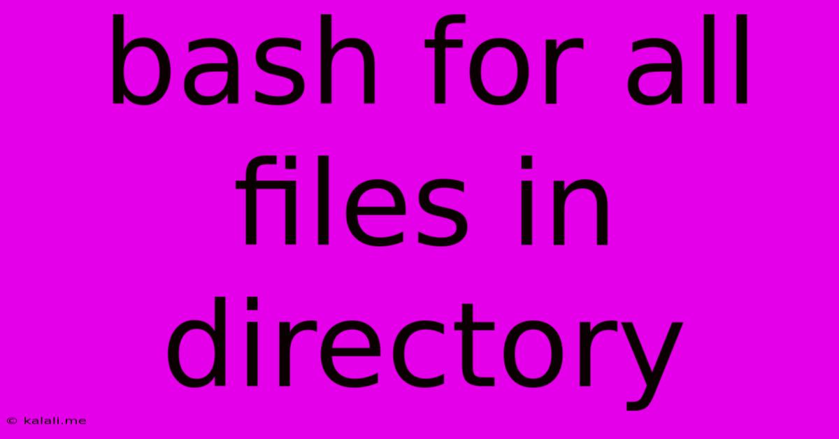 Bash For All Files In Directory
