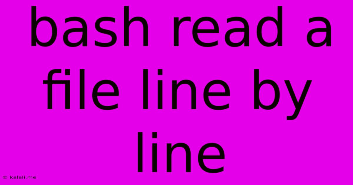 Bash Read A File Line By Line