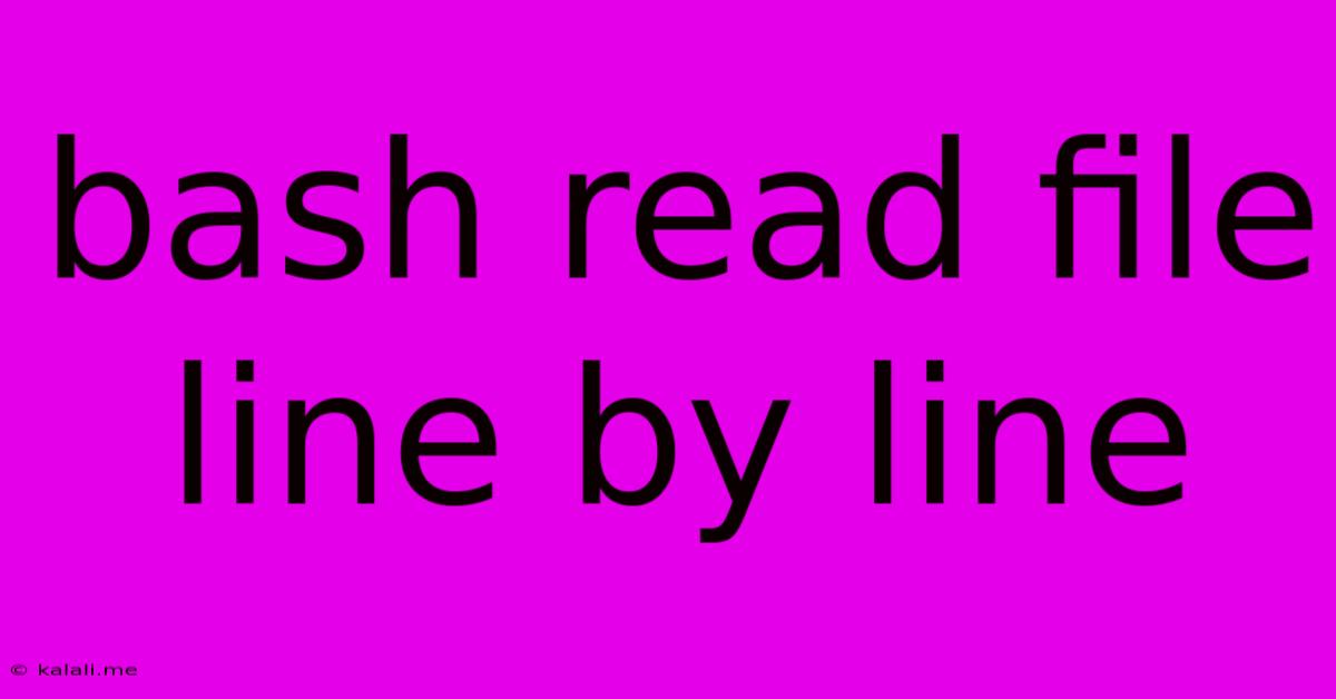 Bash Read File Line By Line