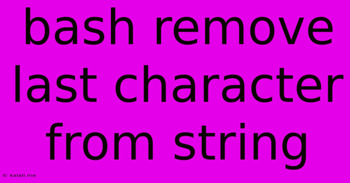 Bash Remove Last Character From String