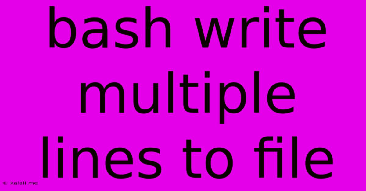 Bash Write Multiple Lines To File