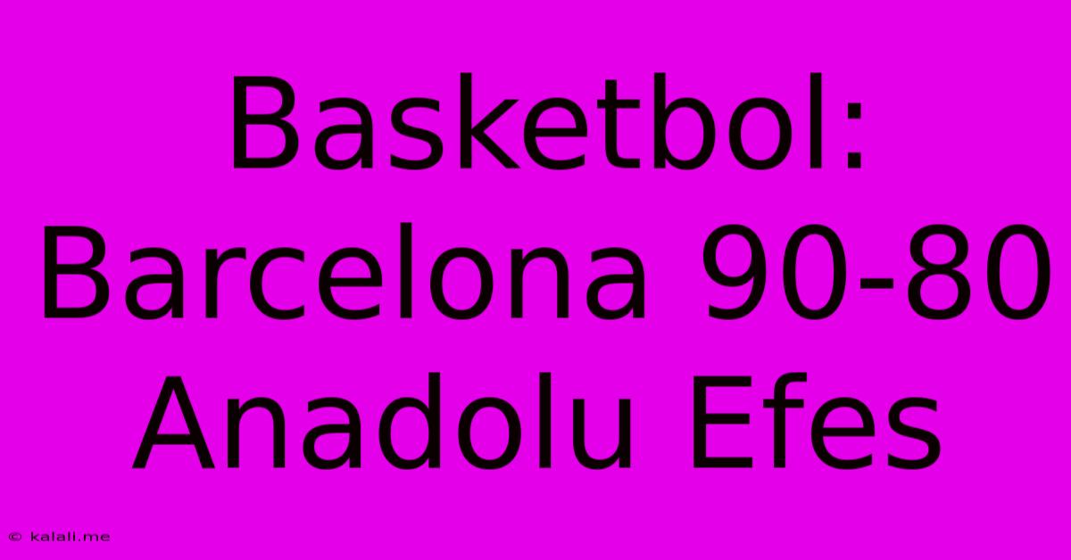 Basketbol: Barcelona 90-80 Anadolu Efes