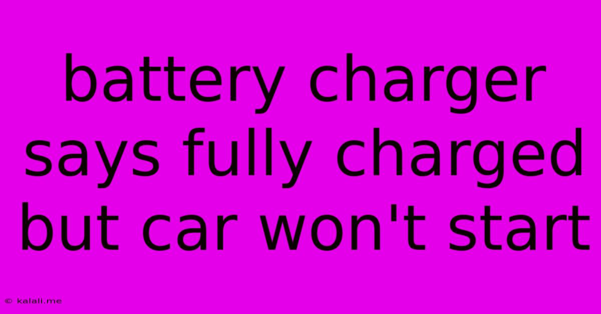 Battery Charger Says Fully Charged But Car Won't Start