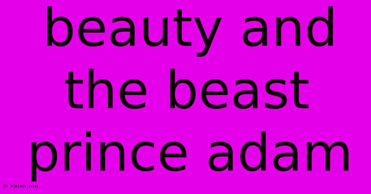 Beauty And The Beast Prince Adam