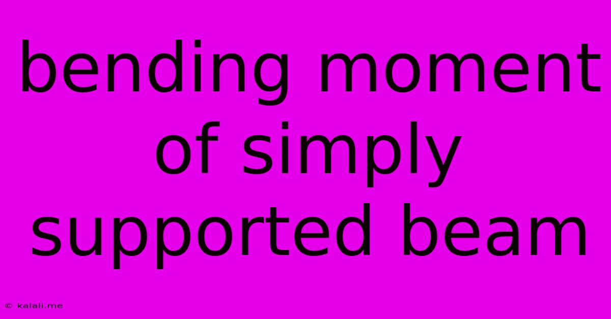Bending Moment Of Simply Supported Beam