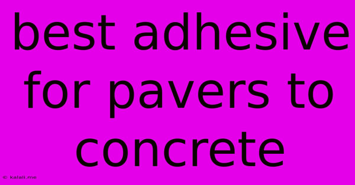 Best Adhesive For Pavers To Concrete