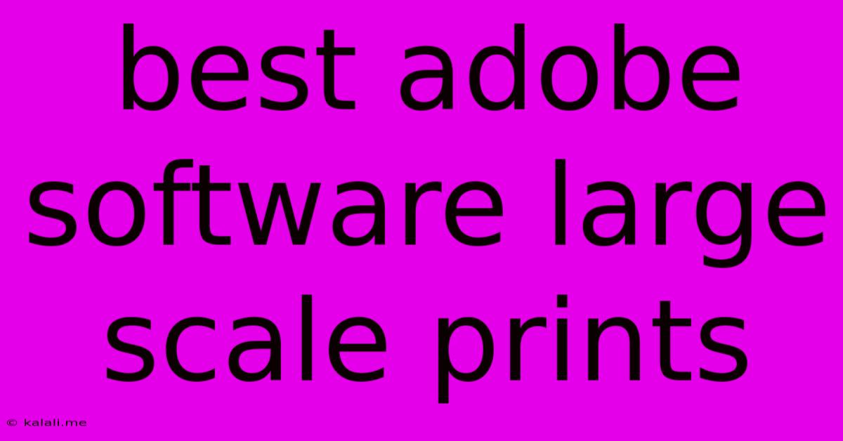 Best Adobe Software Large Scale Prints