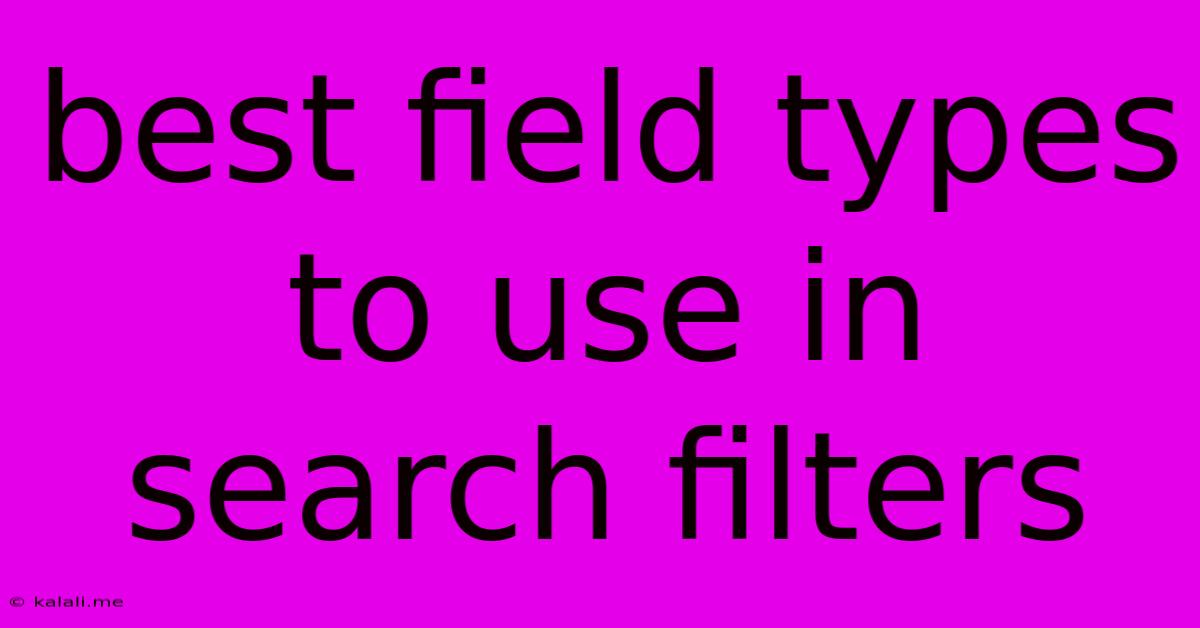 Best Field Types To Use In Search Filters