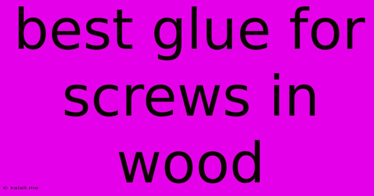 Best Glue For Screws In Wood