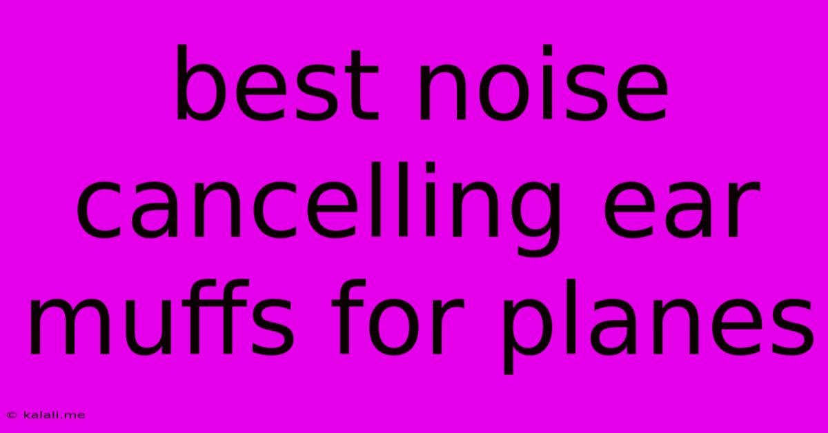Best Noise Cancelling Ear Muffs For Planes