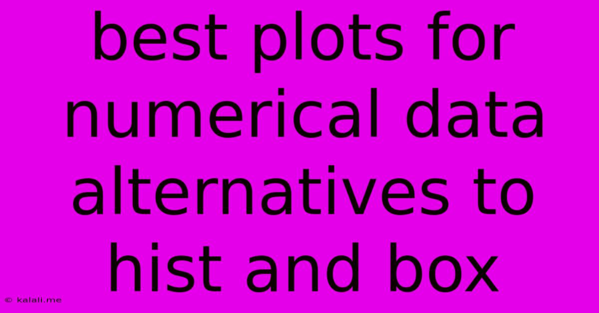 Best Plots For Numerical Data Alternatives To Hist And Box
