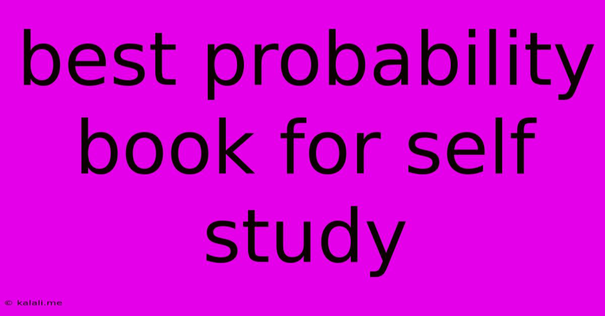 Best Probability Book For Self Study