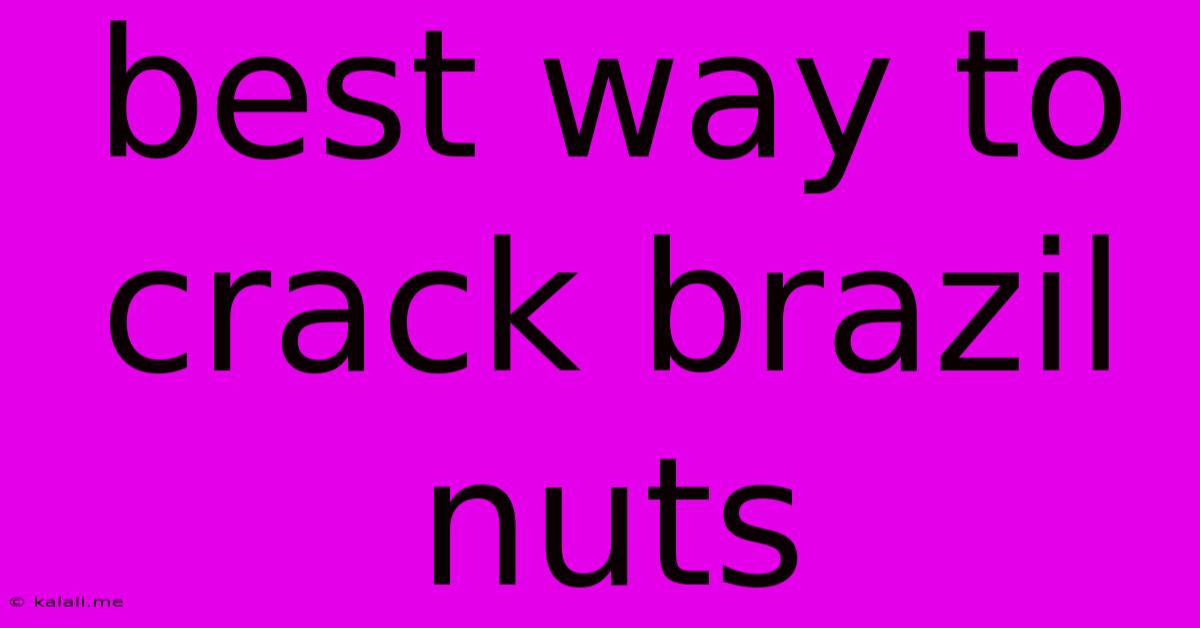 Best Way To Crack Brazil Nuts