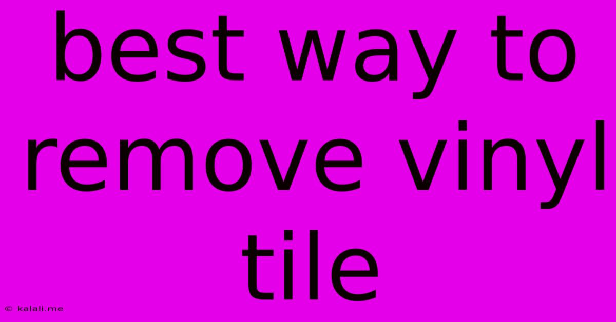 Best Way To Remove Vinyl Tile