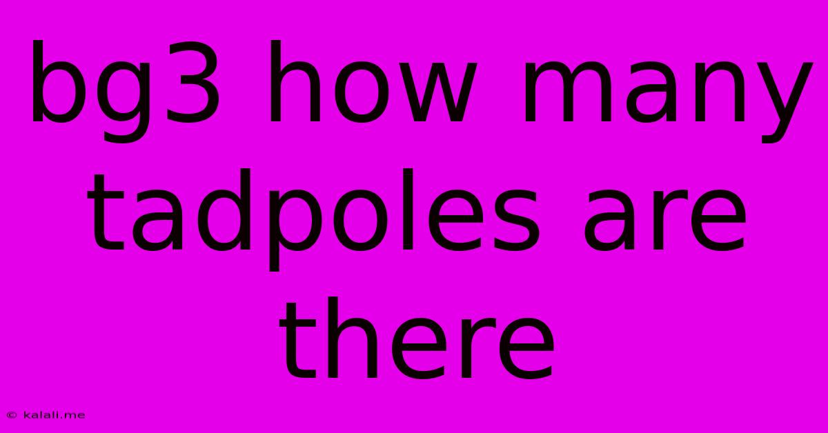 Bg3 How Many Tadpoles Are There