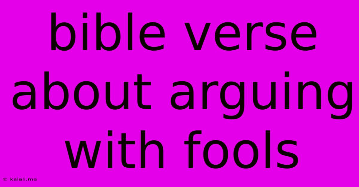 Bible Verse About Arguing With Fools
