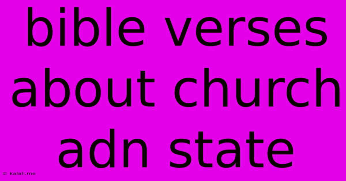 Bible Verses About Church Adn State